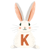 K -Letter - Bunny - Personalizable