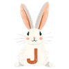 J - Lettre - Lapin - Personnalisable