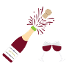 Wine-bottle-and-drinking glasses
