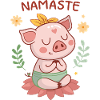 Cochon Zen Namaste sur Lotus