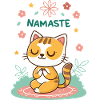 Chat Namaste Zen Fleurs Nature