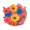 Blumen im Retro-Pop