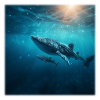 Mère requin-baleine avec bébé nature sous-marine
