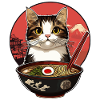 Chats avec des ramen