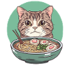 Cat with Ramen: Noodle Purring
