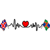 Lincolnshire flag + GB flag + heartbeat