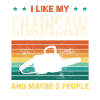 Chainsaw humor in retro rainbow