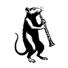 Musician rat with clarinet