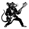 Rat rocker with guitar in suit