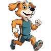 Running friend dog in training