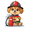 Fire Brigade Dog Puppy in Action