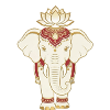 Golden mandala elephant and lotus