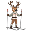 Deer Skier Cartoon