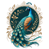 Peacock splendour in a gold frame