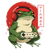 Retro Japanese Gamer Frog