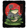 Retro gamer frog in a hoodie