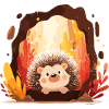 Igel im Herbstwald