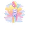 Pastel Bear Balloon Flight