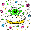 Space aliens on donut