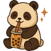 Panda with Bubble Tea kawaii Panda
