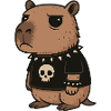 Goth Capybara Funny Emo Punk Rodents