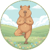 Zen Capybara Yoga Pose Mindfulness Art