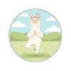 Zen Yoga Llama Llamaste Meditation Art