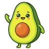 Happy Avocado Cartoon