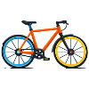 Colourful bicycle in contrasting colours