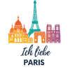 Ich liebe Paris – bunte Skyline Design