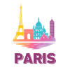 Paris Gradient Skyline Silhouette