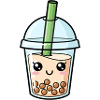 Kawaii-Blasen-Teetassen-Illustration