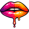 Dripping Neon Lips