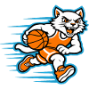 Fast Basketball Cat Dribbling Mascot