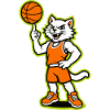 Basketball-Katzen-Maskottchen in Orange