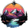 Mountains Nature Landscape Compass