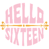 Hello Sixteen Retro Pink Birthday