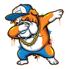Urban Bulldog Dab Street Art Illustration