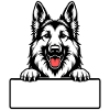  Deutscher Schäferhund mit Namensschild