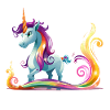Regenbogen-Einhorn Farbströme
