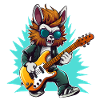 Gitarrowl Rockwolf with sunglasses