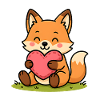 Cuddly fox with heart