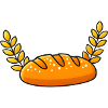 Goldener Brotleib mit Weizenzweigen