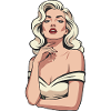 Pop-Art-Pin-up-Frau mit blonden Locken