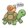 Turtle Snail Piggyback Race - Go Fast