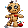 Voodoo doll with needles