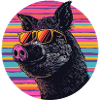 Wild boar sunglasses in neon stripe