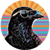 Raven with Sunglasses Retro Vibe