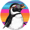 Penguin Neon Goggles Retro