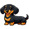 Cute dachshund in cartoon style